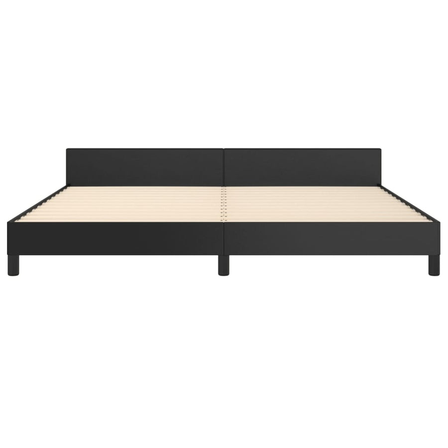 Bedframe Met Hoofdeinde Kunstleer Zwart 200 x 200 cm Knopen