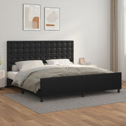 Bedframe 200x200 cm kunstleer zwart