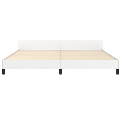 Bedframe Met Hoofdbord Kunstleer Wit 200 x 200 cm Knopen