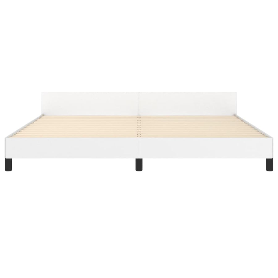 Bedframe Met Hoofdbord Kunstleer Wit 200 x 200 cm Knopen