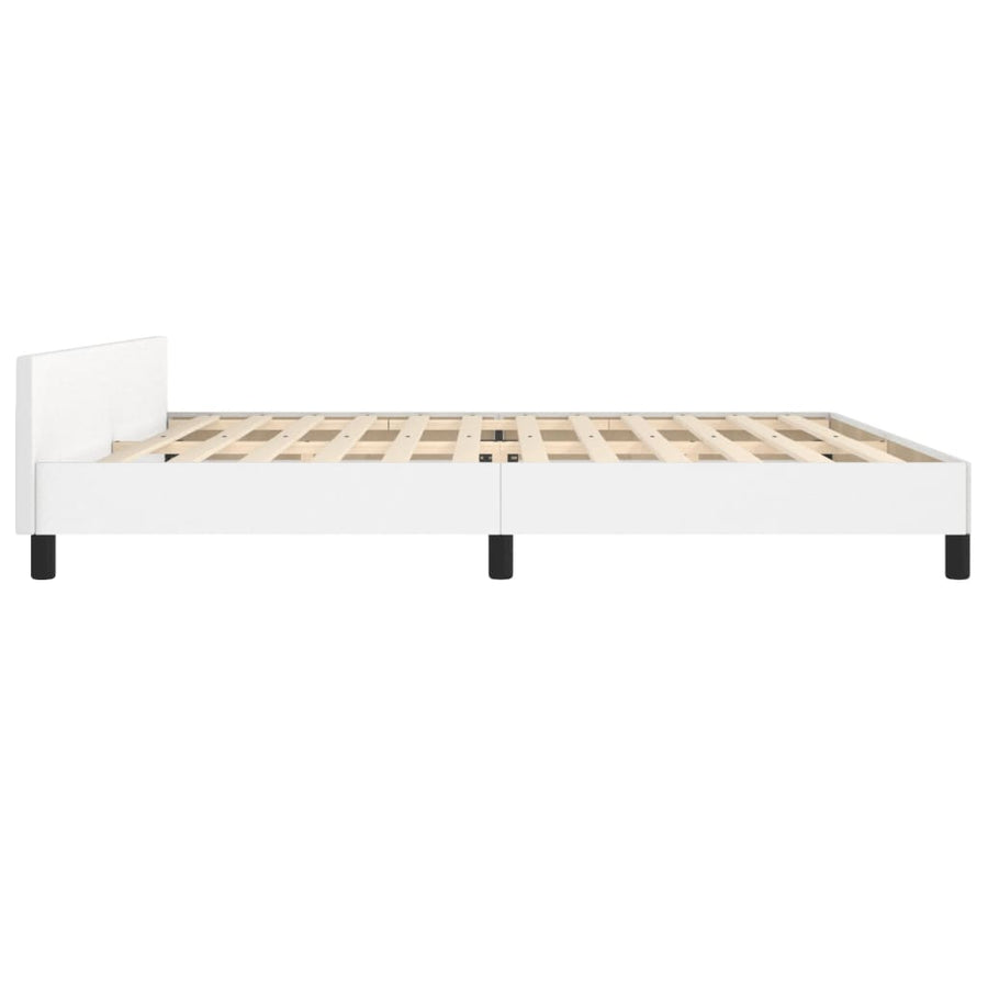 Bedframe Met Hoofdbord Kunstleer Wit 200 x 200 cm Knopen