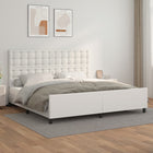 Bedframe Met Hoofdbord Kunstleer Wit 200 x 200 cm Knopen