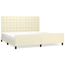 Bedframe Met Hoofdbord Kunstleer Kleurig Crème 200 x 200 cm Knopen