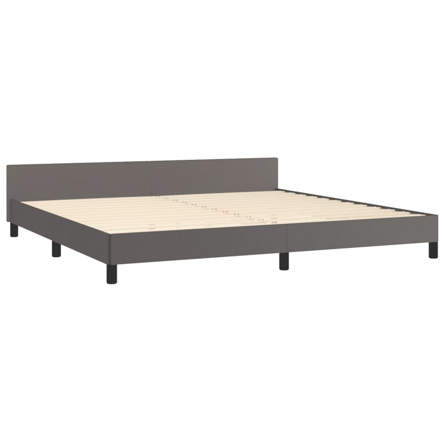 Bedframe Met Hoofdbord Kunstleer Grijs 200 x 200 cm Knopen