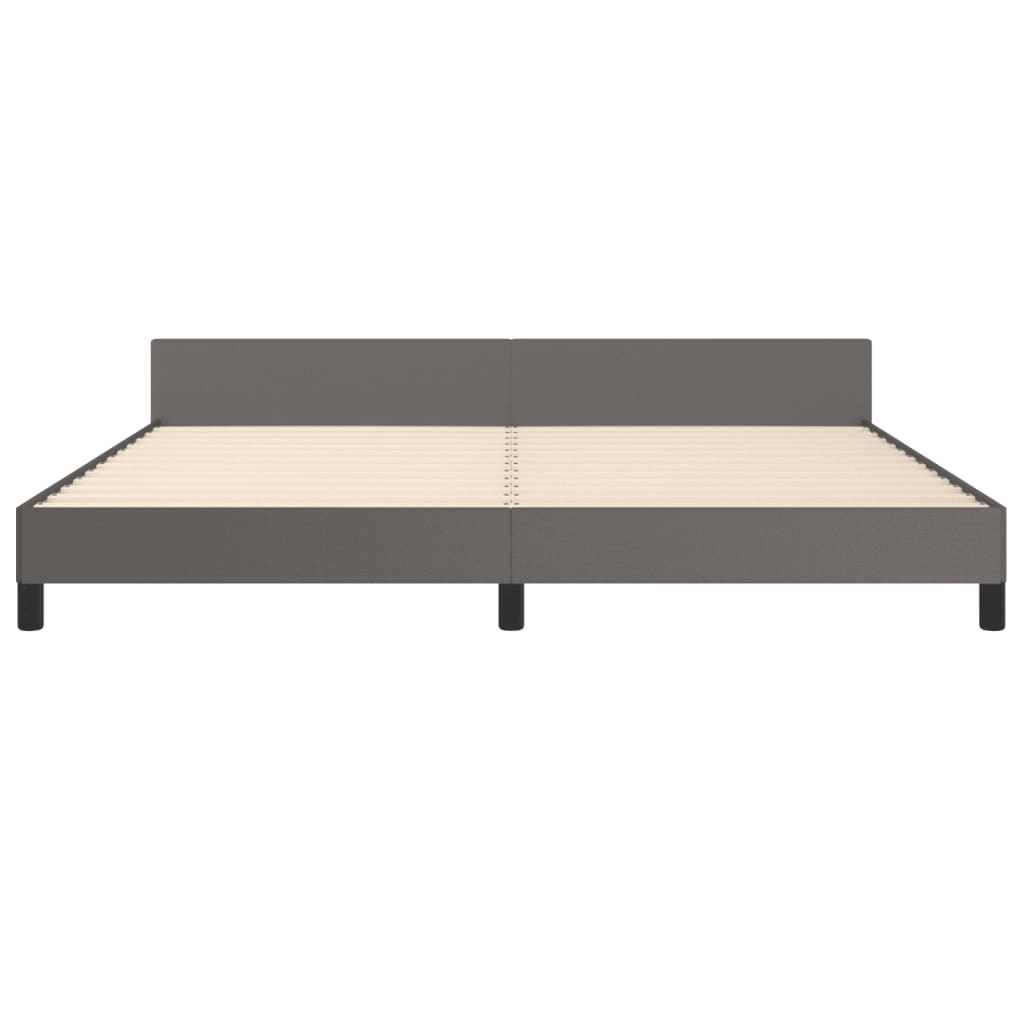 Bedframe Met Hoofdbord Kunstleer Grijs 200 x 200 cm Knopen
