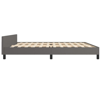 Bedframe Met Hoofdbord Kunstleer Grijs 200 x 200 cm Knopen