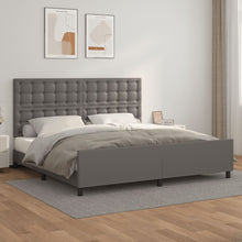 Bedframe Met Hoofdbord Kunstleer Grijs 200 x 200 cm Knopen