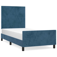Bedframe Met Hoofdeinde Fluweel Donkerblauw 80 x 200 cm Effen ontwerp