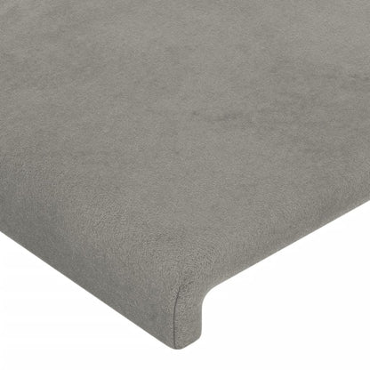 Bedframe Met Hoofdeinde Fluweel Lichtgrijs 90 x 190 cm Effen ontwerp