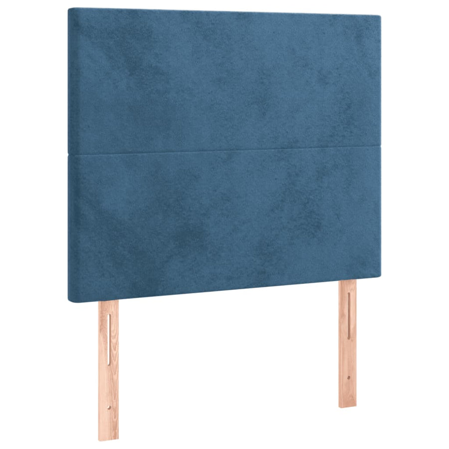 Bedframe Met Hoofdeinde Fluweel Donkerblauw 90X190 Cm Donkerblauw 90 x 190 cm Effen ontwerp