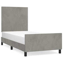 Bedframe Met Hoofdeinde Fluweel Lichtgrijs 90 x 200 cm Effen ontwerp