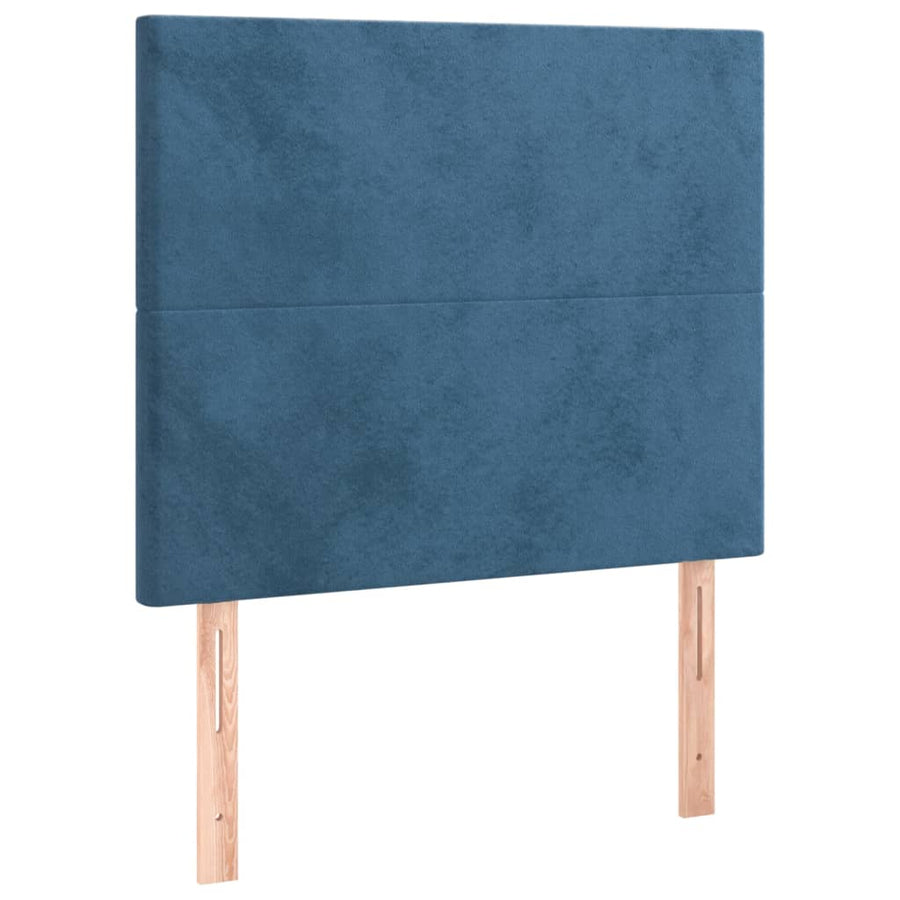 Bedframe Met Hoofdeinde Fluweel Donkerblauw 90X200 Cm Donkerblauw 90 x 200 cm Effen ontwerp