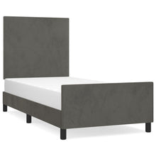 Bedframe Met Hoofdeinde Fluweel Donkergrijs 100 x 200 cm Effen ontwerp