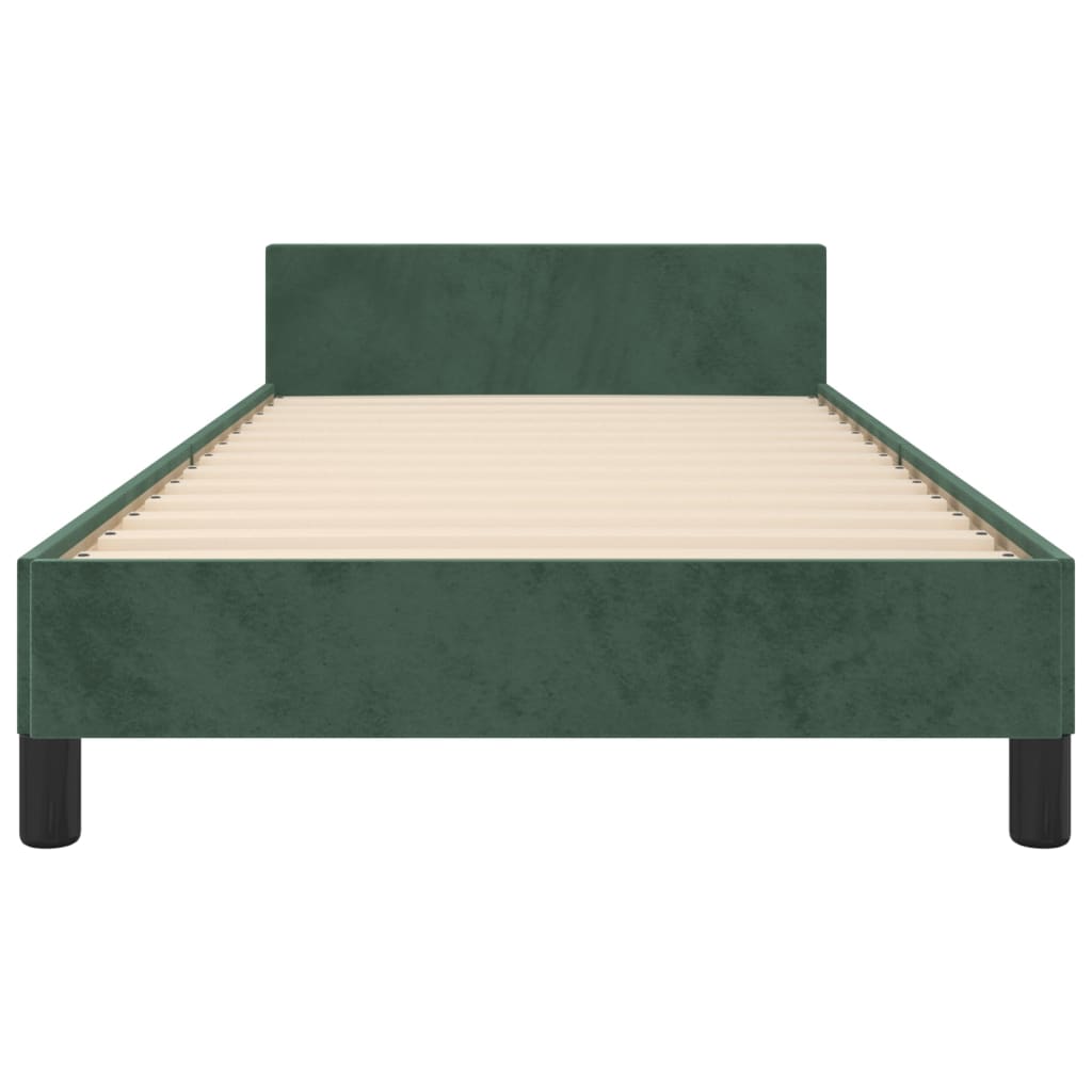 Bedframe Met Hoofdeinde Fluweel Donkergroen 100 x 200 cm Effen ontwerp