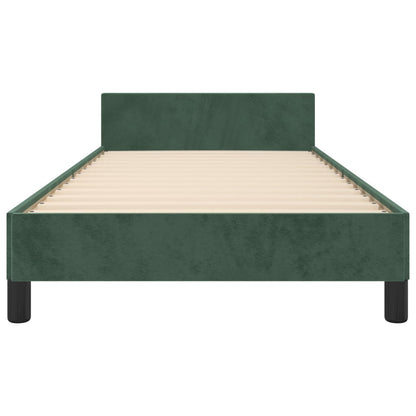 Bedframe Met Hoofdeinde Fluweel Donkergroen 100 x 200 cm Effen ontwerp