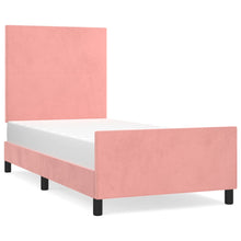Bedframe Met Hoofdeinde Fluweel Roze 100 x 200 cm Effen ontwerp