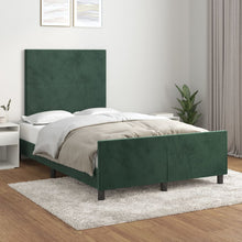 Bedframe Met Hoofdeinde Fluweel Donkergroen 120 x 200 cm Effen ontwerp