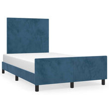 Bedframe Met Hoofdeinde Fluweel Donkerblauw 120 x 200 cm Effen ontwerp