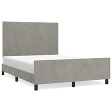 Bedframe Met Hoofdeinde Fluweel Lichtgrijs 140 x 190 cm Effen ontwerp