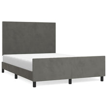 Bedframe Met Hoofdeinde Fluweel Donkergrijs 140 x 190 cm Effen ontwerp