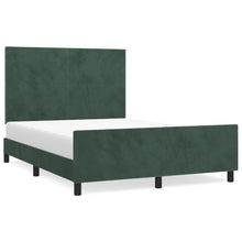 Bedframe Met Hoofdeinde Fluweel Donkergroen 140 x 190 cm Effen ontwerp