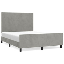 Bedframe Met Hoofdeinde Fluweel Lichtgrijs 140 x 200 cm Effen ontwerp