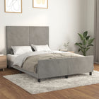 Bed frame without mattress 140x200 cm velvet light grey