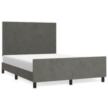 Bedframe Met Hoofdeinde Fluweel Donkergrijs 140 x 200 cm Effen ontwerp