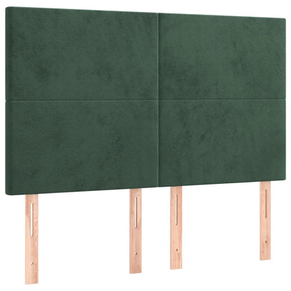 Bedframe Met Hoofdeinde Fluweel Donkergroen 140 x 200 cm Effen ontwerp