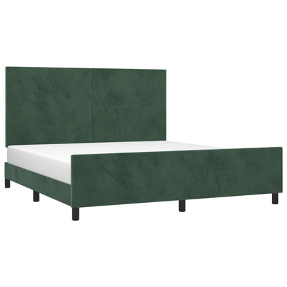 Bedframe Met Hoofdeinde Fluweel Donkergroen 160 x 200 cm Effen ontwerp