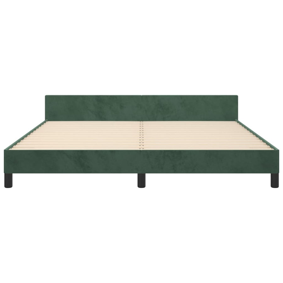 Bedframe Met Hoofdeinde Fluweel Donkergroen 160 x 200 cm Effen ontwerp