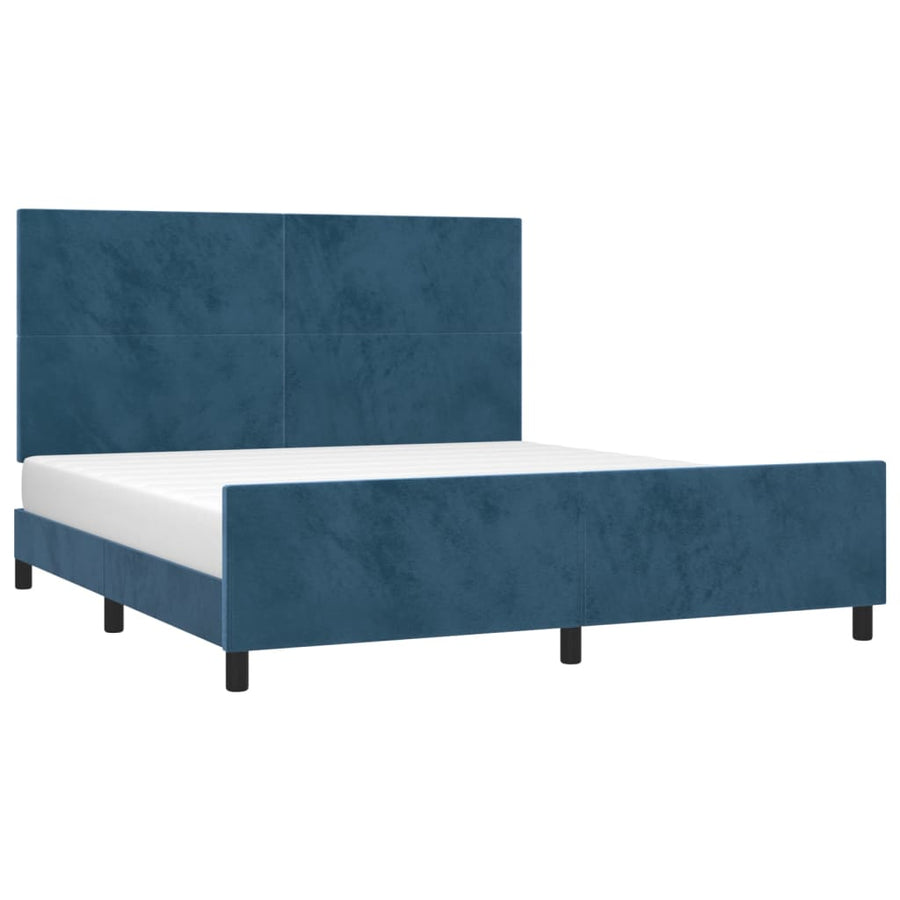 Bedframe zonder matras 160x200 cm fluweel donkerblauw