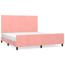 Bedframe Met Hoofdeinde Fluweel Roze 180 x 200 cm Effen ontwerp