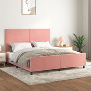 Bedframe 180x200 cm fluweel roze met hoofdeinde