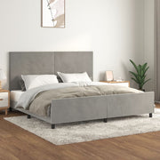 Bedframe 200x200 cm fluweel lichtgrijs