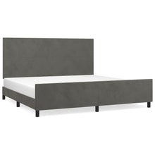 Bedframe Met Hoofdeinde Fluweel Donkergrijs 200 x 200 cm Effen ontwerp
