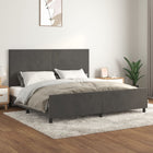 Bed frame without mattress 200x200 cm velvet dark grey