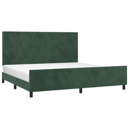 Bedframe Met Hoofdeinde Fluweel Donkergroen 200 x 200 cm Effen ontwerp