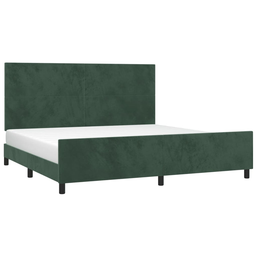 Bedframe Met Hoofdeinde Fluweel Donkergroen 200 x 200 cm Effen ontwerp
