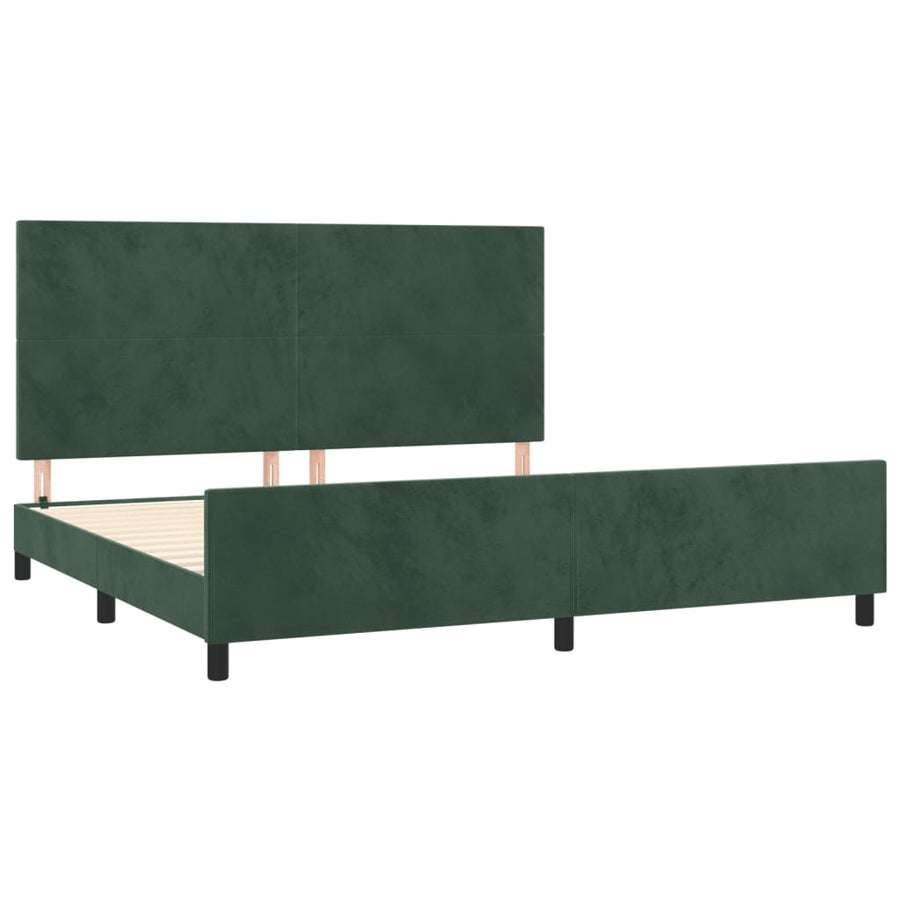 Bedframe Met Hoofdeinde Fluweel Donkergroen 200 x 200 cm Effen ontwerp