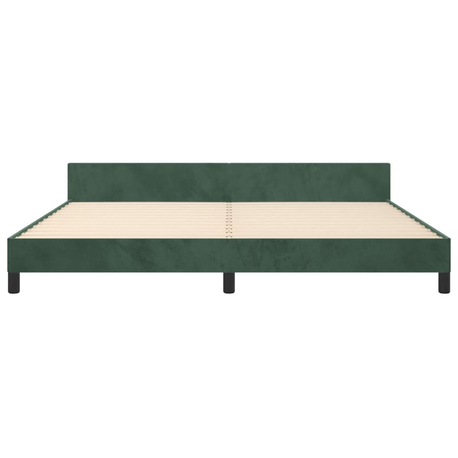 Bedframe Met Hoofdeinde Fluweel Donkergroen 200 x 200 cm Effen ontwerp