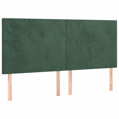 Bedframe Met Hoofdeinde Fluweel Donkergroen 200 x 200 cm Effen ontwerp