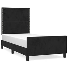 Bedframe Met Hoofdeinde Fluweel Zwart 80 x 200 cm Effen met spijkers