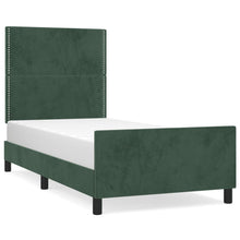 Bedframe Met Hoofdeinde Fluweel Donkergroen 100 x 200 cm Effen met spijkers