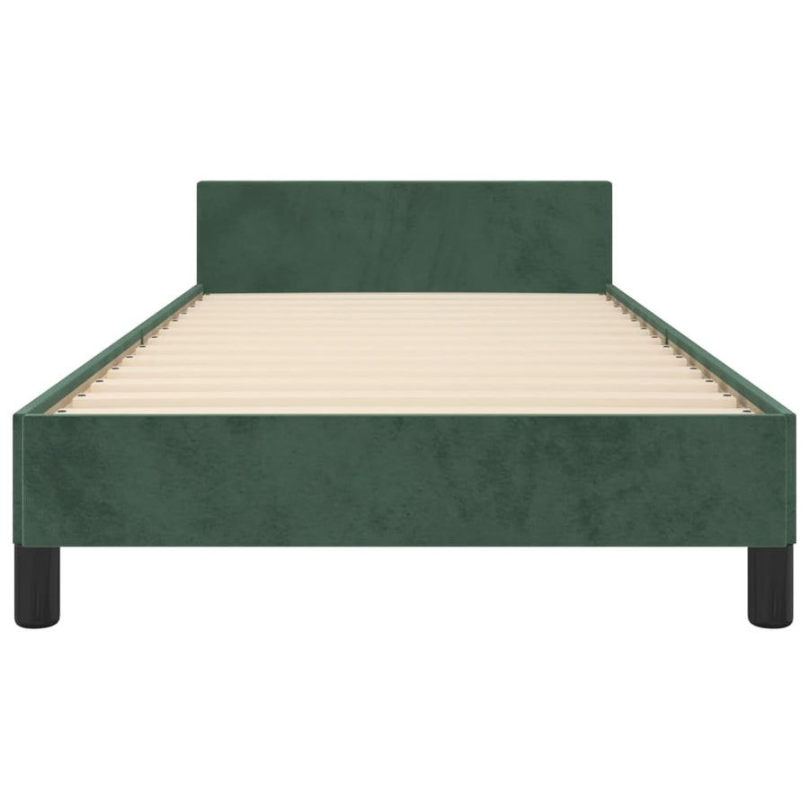 Bedframe Met Hoofdeinde Fluweel Donkergroen 100 x 200 cm Effen met spijkers