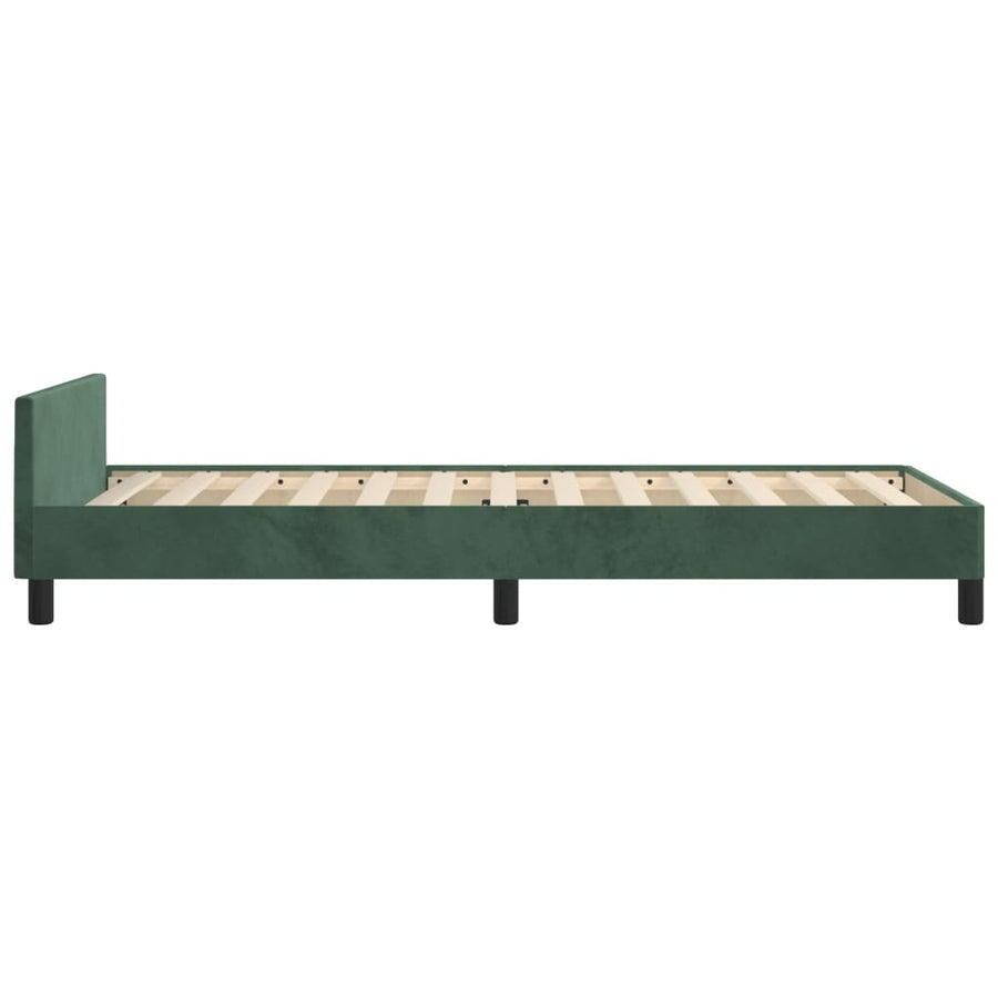 Bedframe Met Hoofdeinde Fluweel Donkergroen 100 x 200 cm Effen met spijkers