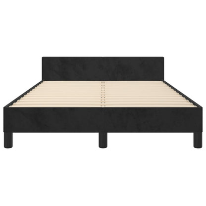 Bedframe Met Hoofdeinde Fluweel Zwart 120 x 200 cm Effen met spijkers