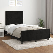 Bedframe Met Hoofdeinde Fluweel Zwart 120 x 200 cm Effen met spijkers