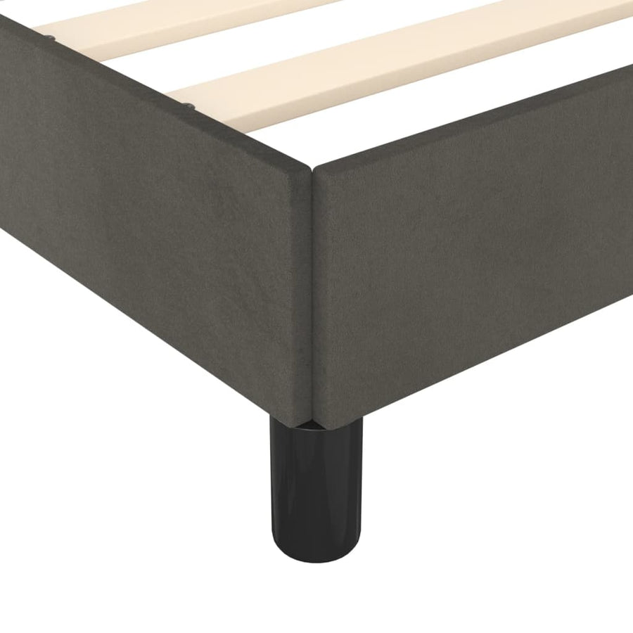 Bedframe Met Hoofdeinde Fluweel Donkergrijs 180 x 200 cm Effen met spijkers