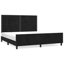 Bedframe Met Hoofdeinde Fluweel Zwart 180 x 200 cm Effen met spijkers
